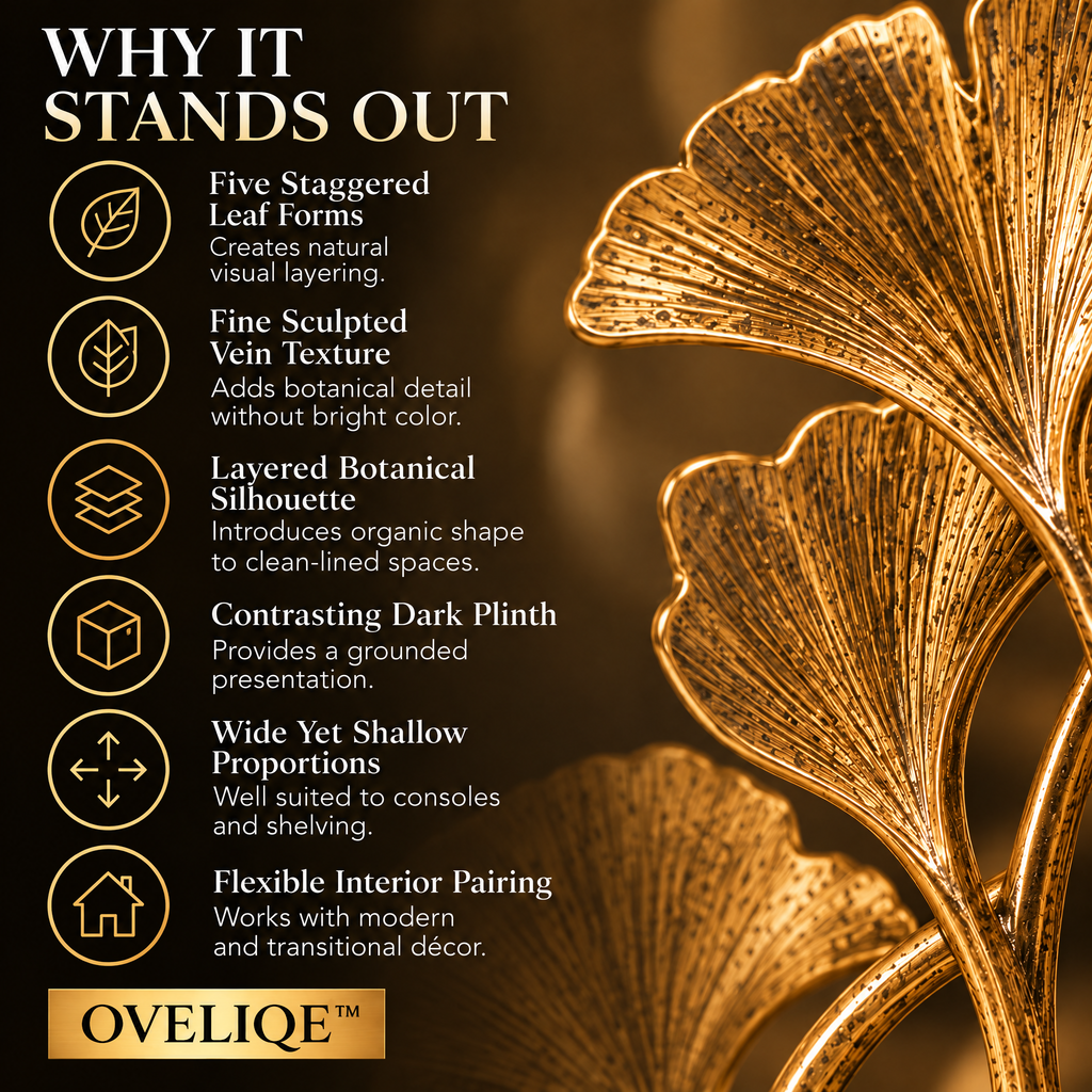 OVELIQE™ Golden Crown Ginkgo Tree Sculpture - Plant-gold-plated Leaf Desktop Decoration