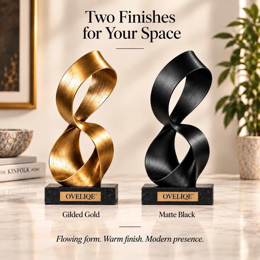 OVELIQE™ Gilded Drift Ribbon Sculpture