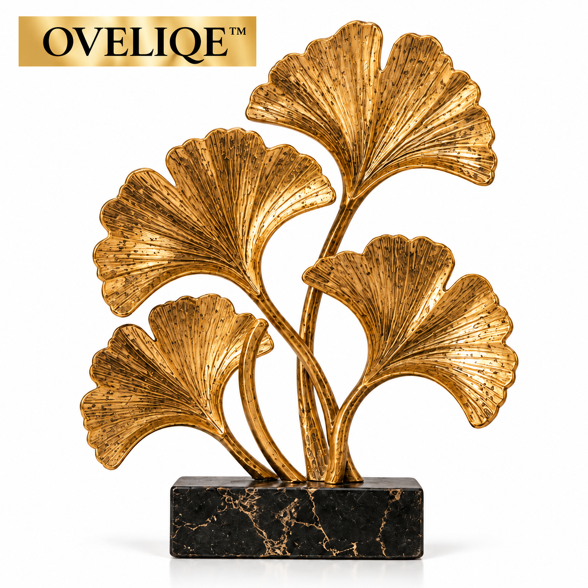 OVELIQE™ Golden Crown Ginkgo Tree Sculpture - Plant-gold-plated Leaf Desktop Decoration