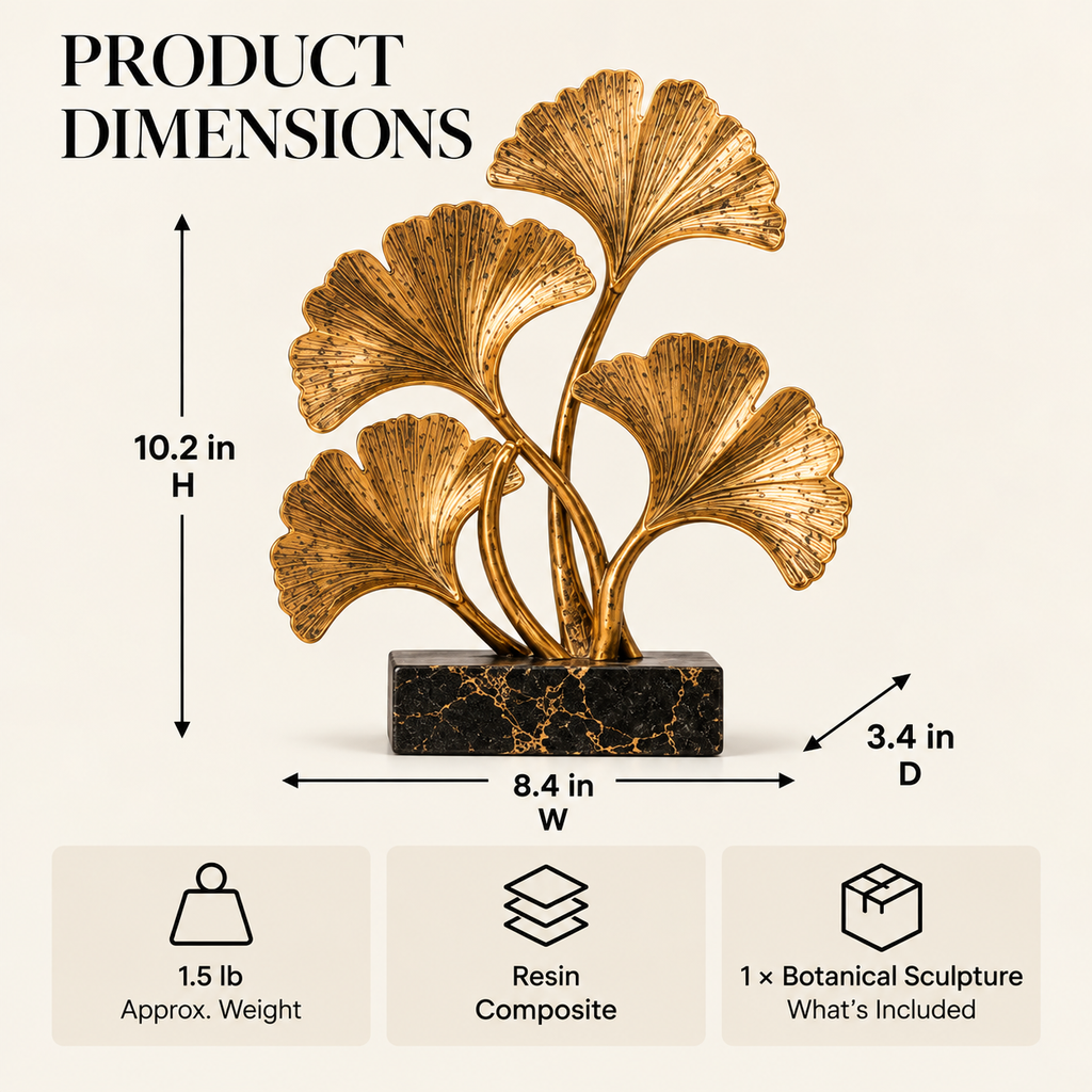 OVELIQE™ Golden Crown Ginkgo Tree Sculpture - Plant-gold-plated Leaf Desktop Decoration