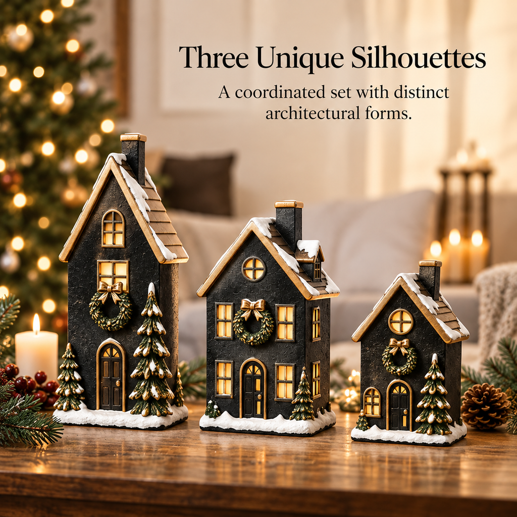 OVELIQE™ Midnight Village Christmas Trio