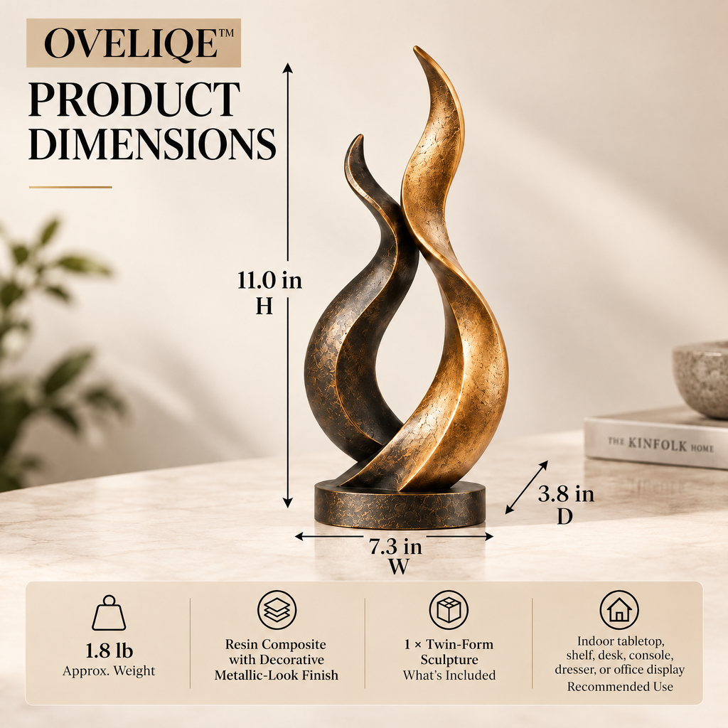 OVELIQE™ Aureline Twin Flame Sculpture