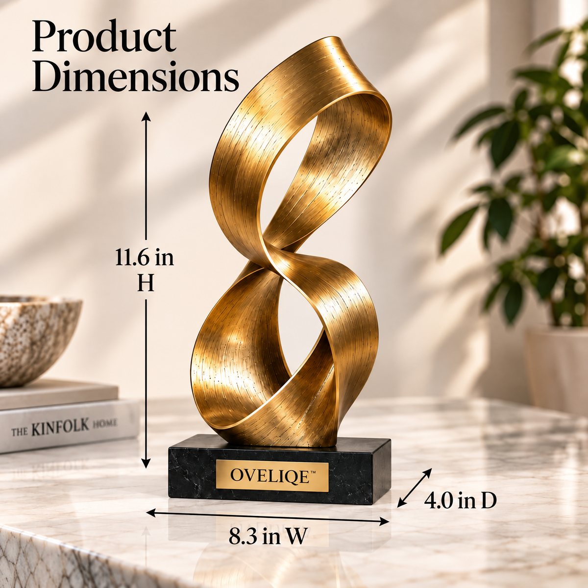 OVELIQE™ Gilded Drift Ribbon Sculpture