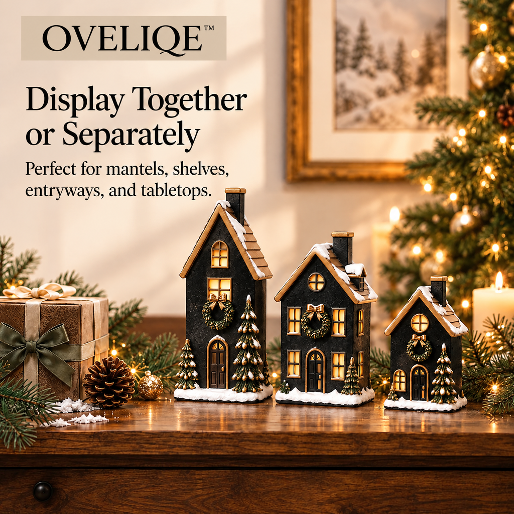 OVELIQE™ Midnight Village Christmas Trio