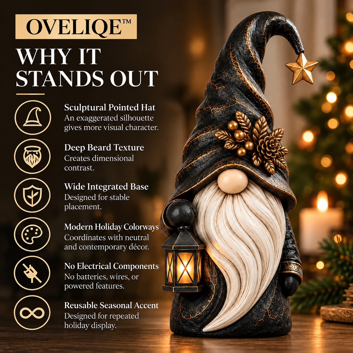OVELIQE™ Northwood Shadow Holiday Gnome