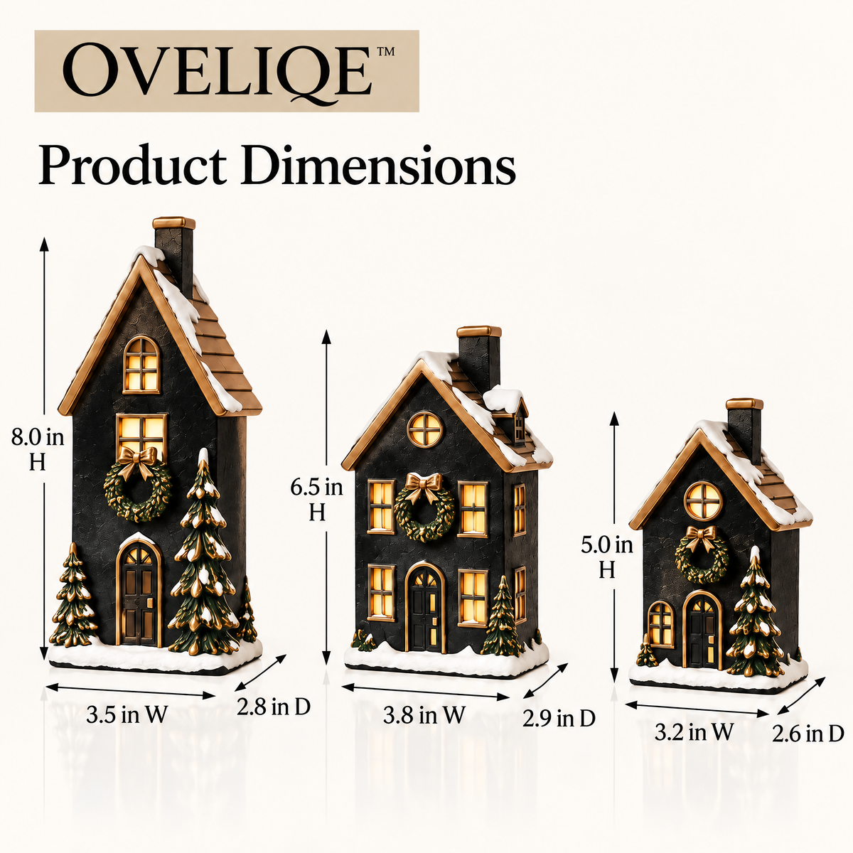 OVELIQE™ Midnight Village Christmas Trio